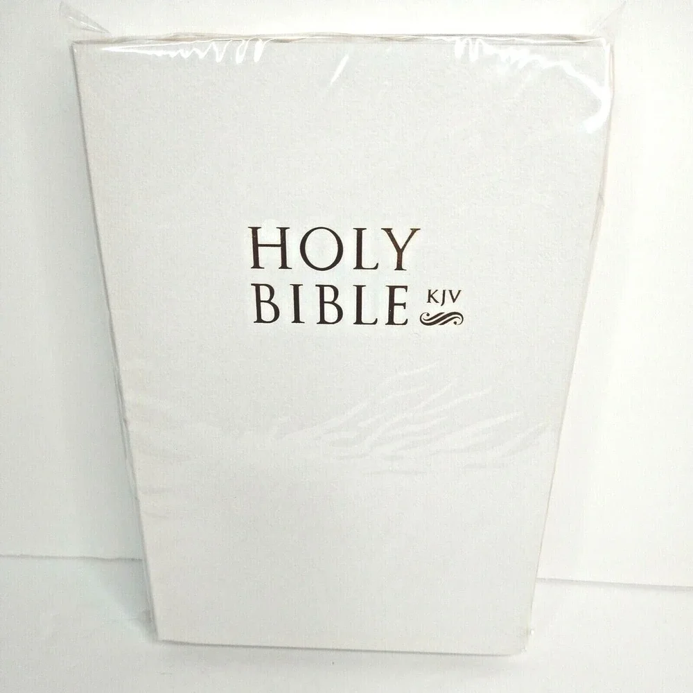 Holy Bible King James Version Old and New Testament - White Leather
